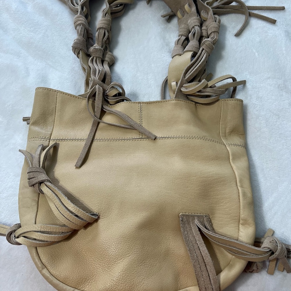HOLDING HORSES Tan Leather Shoulder Bag with Braided Straps